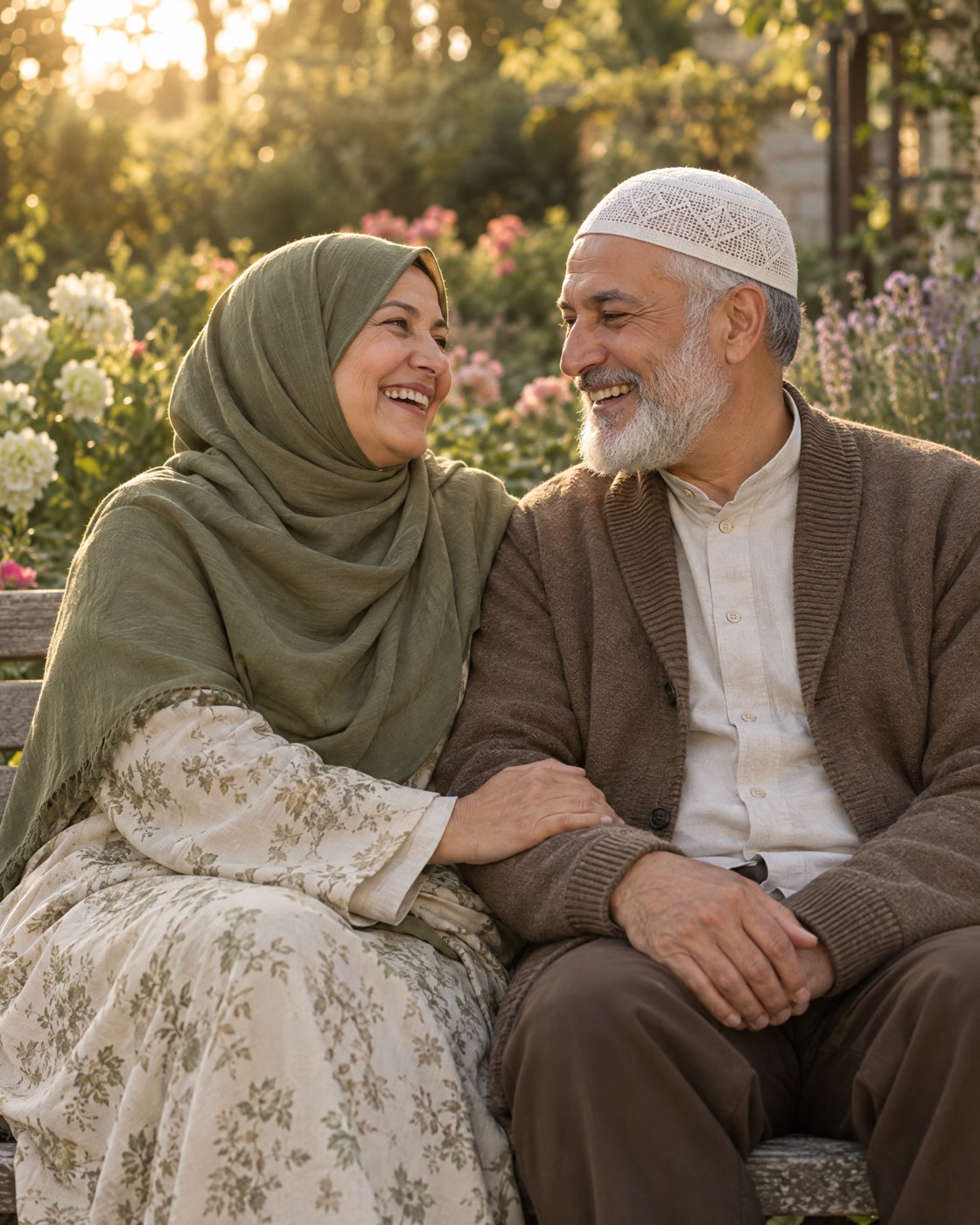 An older couple sitting together